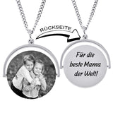 Ketten für Dame mit Foto Gravur - Geschenk für Mama Oma - Bild Gravur & Text Gravur