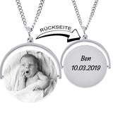 Damenanhänger mit Foto Gravur - Geschenk für Mutter oder Oma - Bild Gravur & Text Gravur