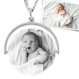Damenanhänger mit Foto Gravur - Geschenk für Mutter oder Oma - Bild Gravur & Text Gravur