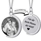 Anhänger mit Bild Gravur, Kettenanhänger Dame, Geschenk für Mama
