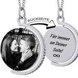 Geschenk für Freundin, Kette mit Bild Gravur, Partnerschenk