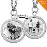 Anhänger mit beidseitiger Bild Gravur, Damenanhänger Gravur 2 Seiten, Geschenk für Freundin, Mutter, Schwester AH446bb