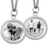 Anhänger mit beidseitiger Bild Gravur, Damenanhänger Gravur 2 Seiten, Geschenk für Freundin, Mutter, Schwester AH446bb