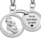 Kettenanhänger mit Bild Gravur, Geschenk für Mutter Oma Frau