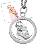 Kettenanhänger mit Bild Gravur, Geschenk für Mutter Oma Frau