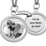 Anhänger mit Gravur, Beste Mutter & Mama Geschenk, Bild Gravur