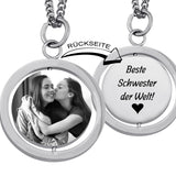 Damenanhänger mit Gravur, Beste Schwester Geschenk, Bild Gravur