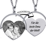 Herzanhänger mit Bildgravur, Geschenk für Oma, Gravur