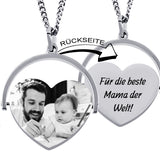 Kettenanhänger mit Bild Gravur, Geschenk für Mutter, Anhänger für Damen