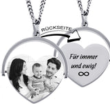 Herzanhänger mit Bild Gravur, Geschenk für Mütter, Familien-Anhänger