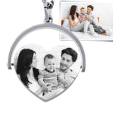 Herzanhänger mit Bild Gravur, Geschenk für Mütter, Familien-Anhänger