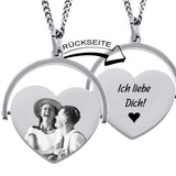 Herzanhänger mit Bild Gravur, Geschenk für Freundin, Kettenanhänger