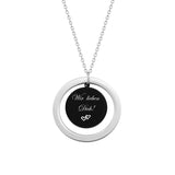 Anhänger mit Bild Gravur und Wunschtext, Geschenk für Mutter oder Vater, Gravur, Bildgravur, Anhänger mit Halskette AH497bi