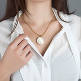 Charm Medallion Anhänger Rund Farbe Gold mit Steinen inkl. Foto Gravur individuell gestalten
