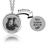 Charm Medallion Rund mit Foto Gravur individuell gestalten