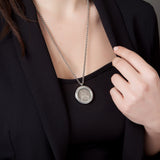 Charm Medallion Anhänger Rund mit Steinen besetzt inkl. Bild Gravur individuell gestalten CM2bi