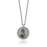 Charm Medallion Anhänger Rund mit Steinen besetzt inkl. Bild Gravur individuell gestalten CM2bi