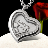 Charm Medallion Herz Anhänger mit Kristallen inklusive Foto Gravur personalisieren
