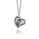 Charm Medallion Herz Anhänger mit Foto Gravur personalisieren