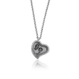 Charm Medallion Herz Anhänger mit Kristallen inklusive Foto Gravur personalisieren