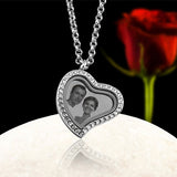Charm Medallion Herz Anhänger mit Kristallen inklusive Foto Gravur personalisieren