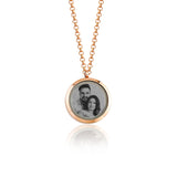 Charm Medallion Anhänger Rund mit Foto Gravur Farbe Rose individuell gestalten