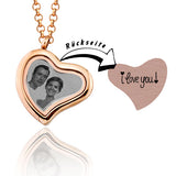 Charm Medallion Herz Rose Anhänger mit Bild Gravur personalisieren