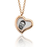 Charm Medallion Herz Rose Anhänger mit Bild Gravur personalisieren