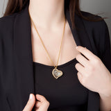 Charm Medallion Herz Rose Anhänger mit Steinen inklusive Foto Gravur personalisieren