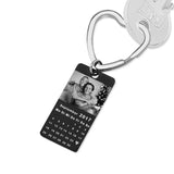 Schlüsselanhänger mit Bild Gravur 2 Seiten, Datum und Text, 2 Seiten Gravur, Foto Gravur, Geschenk für Partner, Ehepartner SA42bi