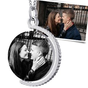 Geschenk für Freundin, Kette mit Bild Gravur, Partnerschenk