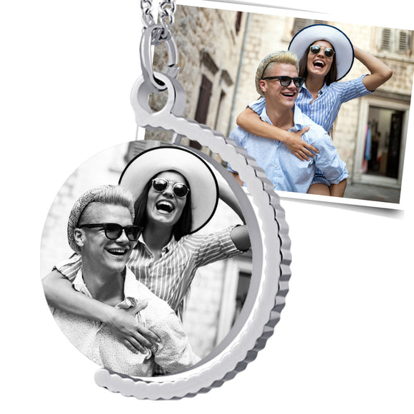 Anhänger Bildgravur, Geschenk für Freundin, Bild Gravur