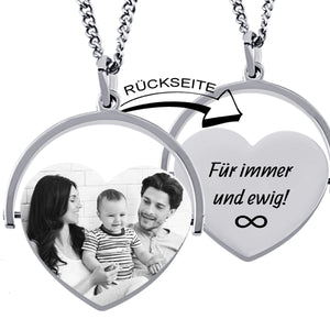 Herzanhänger mit Bild Gravur, Geschenk für Mütter, Familien-Anhänger